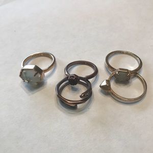 Five Kendra Scott Rings rose gold drusy chocolate